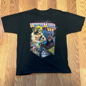 WWE Wrestlemania VI 6 Retro Graphic Black Randy Savage T Shirt Large